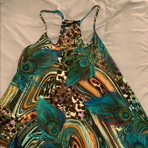 Peacock pattern tank top